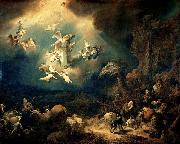 Govert flinck Angels announcing Christ's birth to the shepherds oil painting